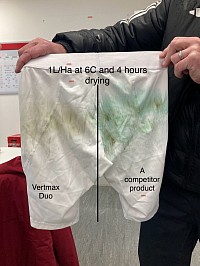 Vertmax turf pigments do not stain clothes